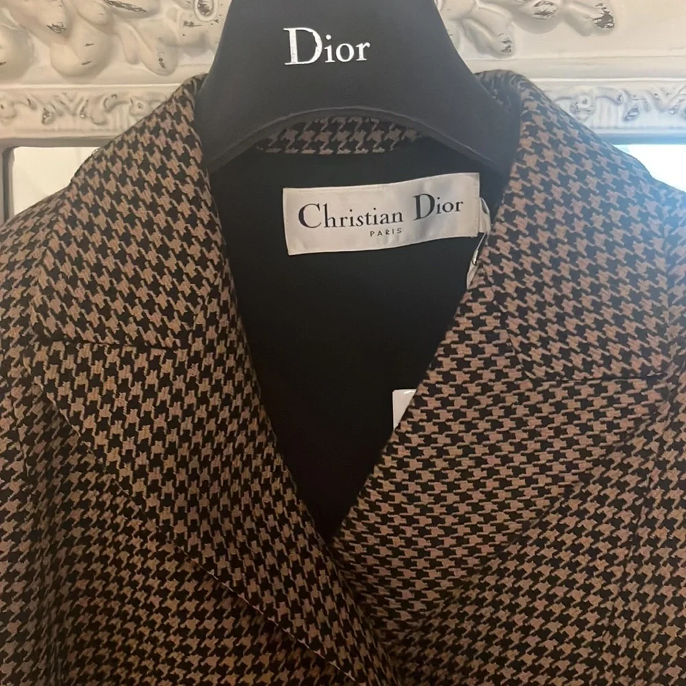 Christian Dior Iconic Bar Jacket - Brown Houndstooth Doublebreasted - 40 - NWT